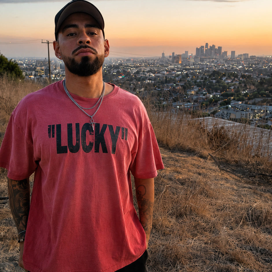 "LUCKY" Tee Sunset