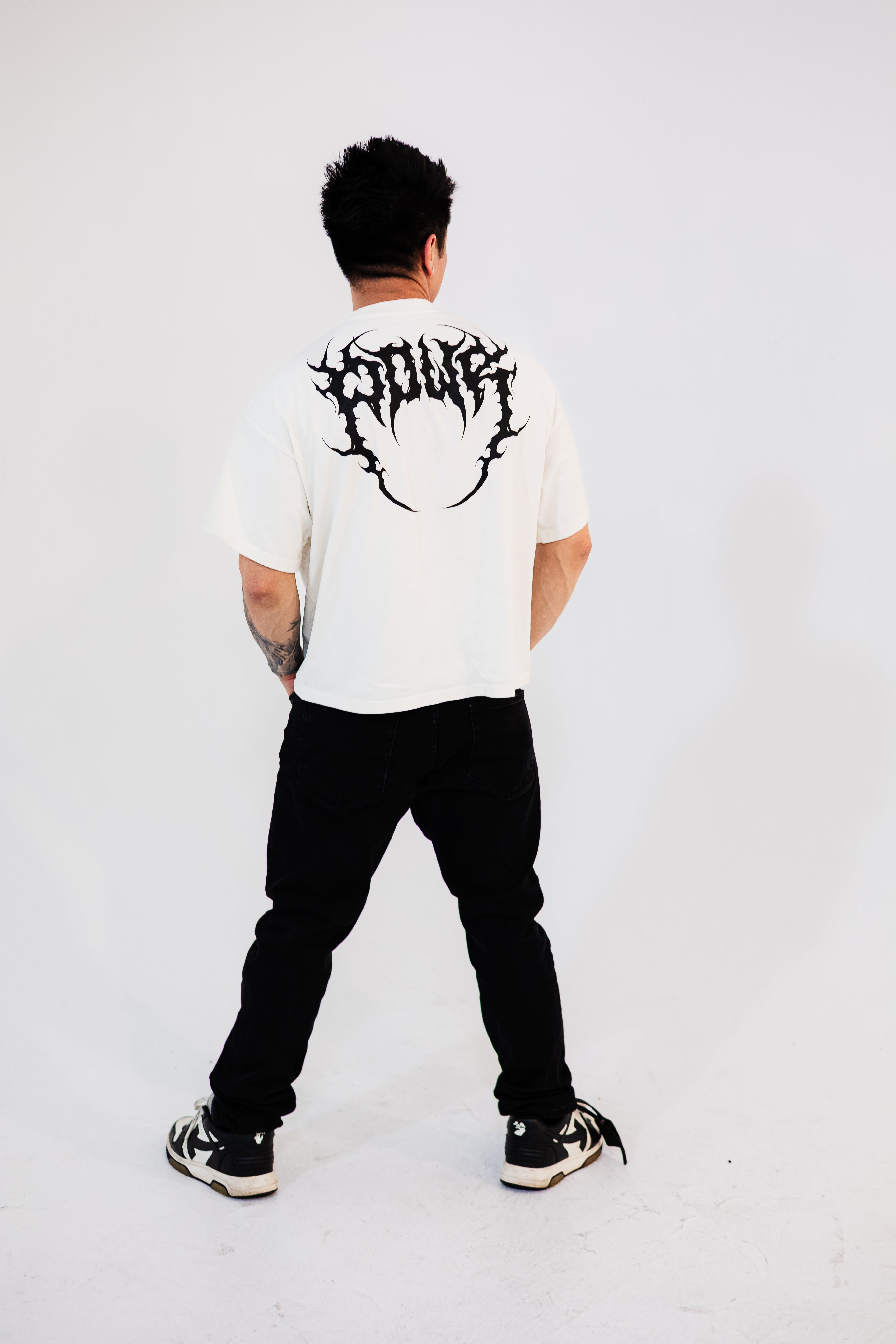 【DISCERNMENT】TCL Lettering Box Tee Box Fit Text T-Shirt